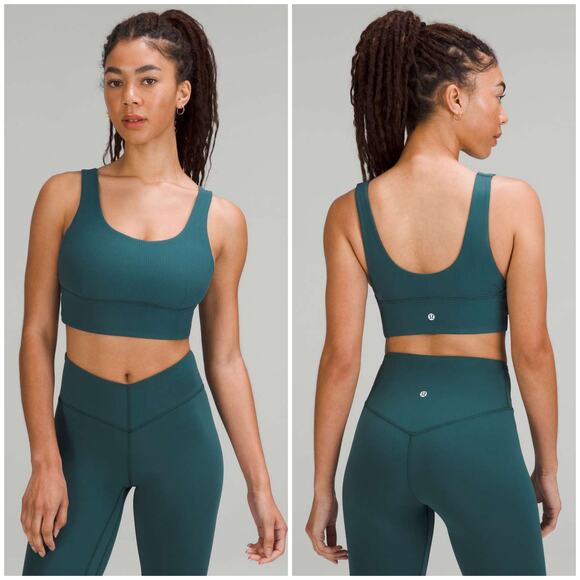 Lululemon Align Ribbed Bra Tank Size 14 Light Support C/D Cup Green Jasper - Picture 1 of 4